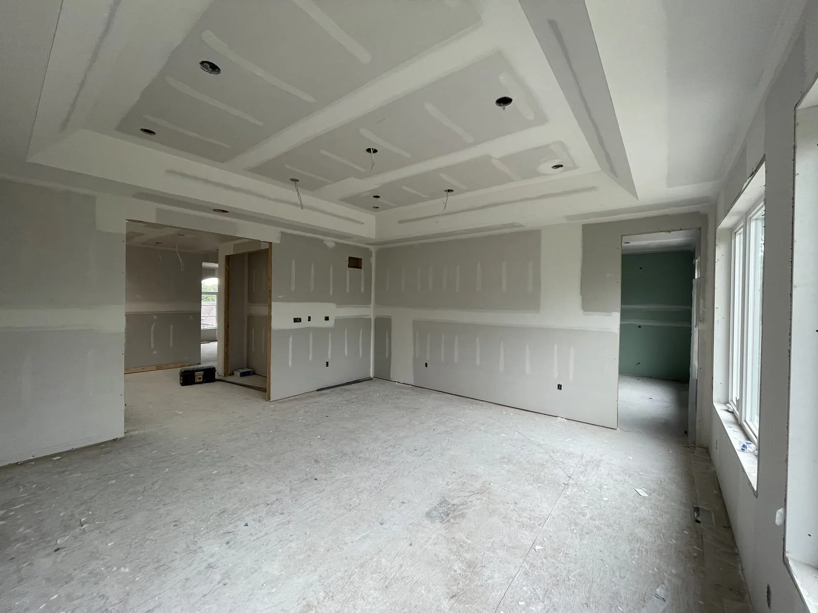 Custom home drywall taping