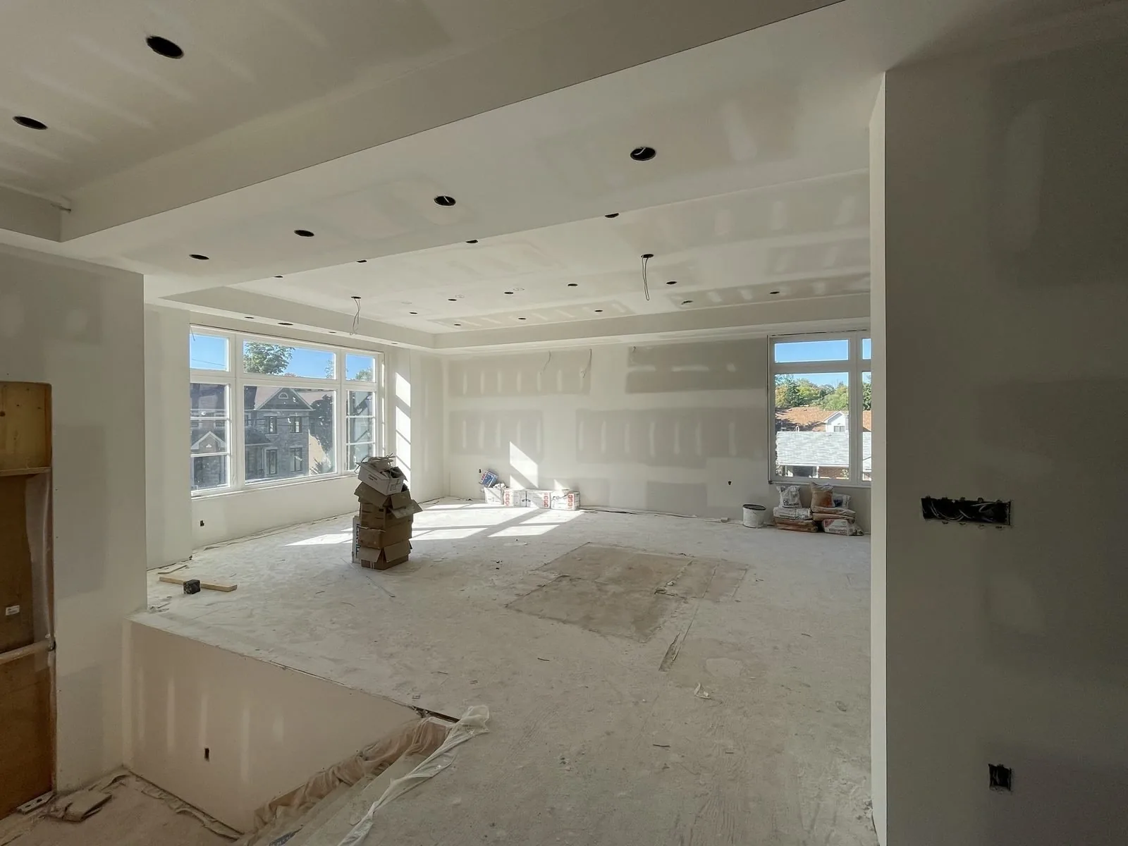 Open living coffered ceiling Oakville
