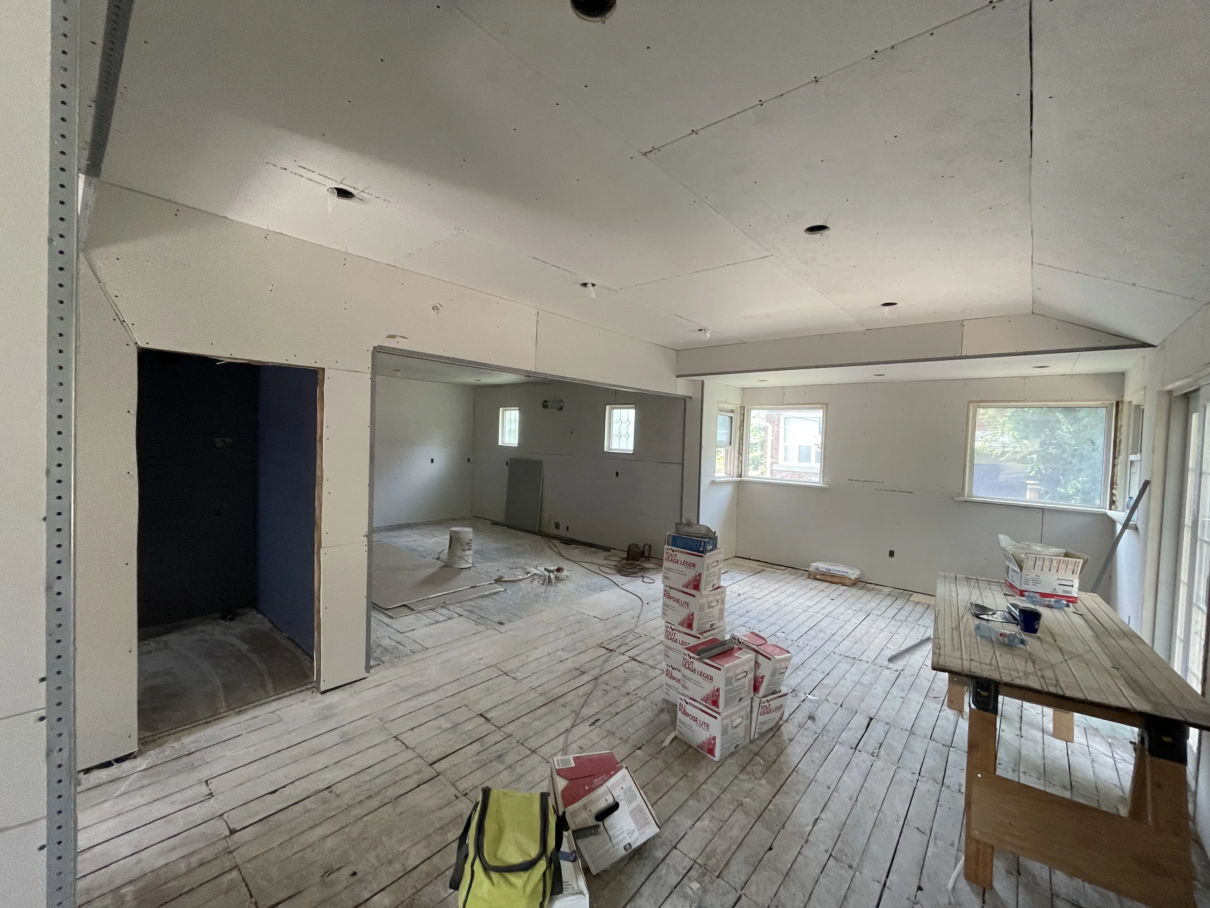 Residential Renovation Drywall Vaulted Ceiling