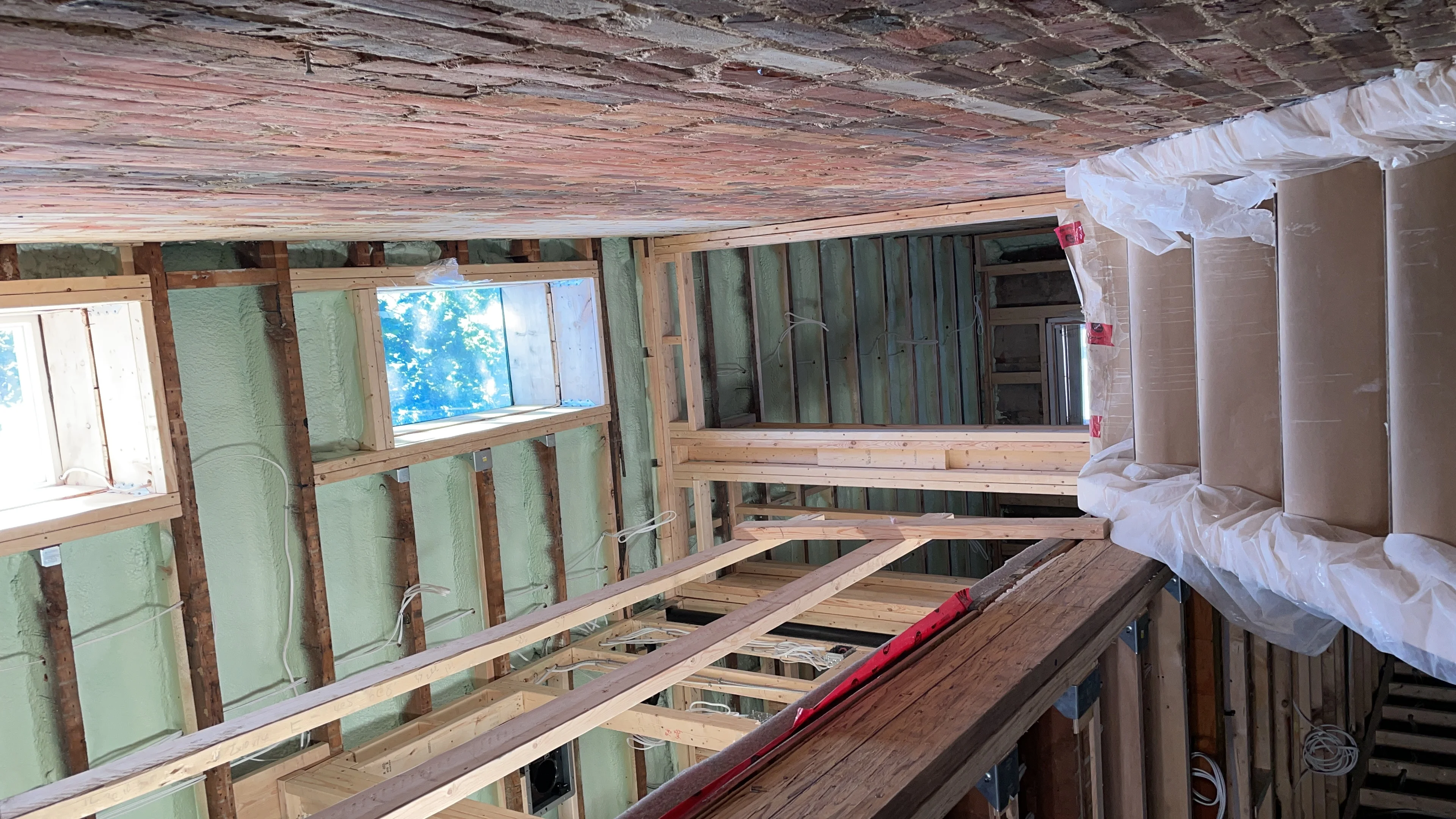 Spray Foam Insulation Stairwell Skylight
